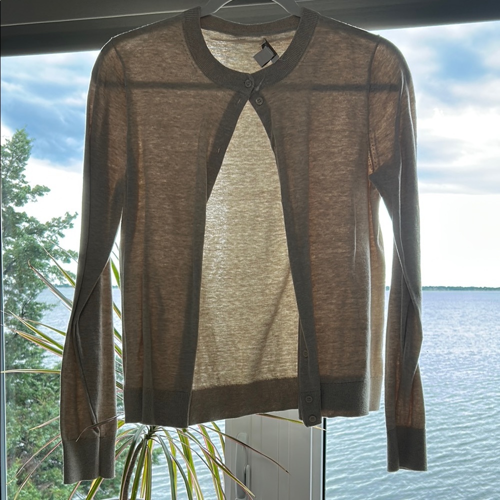 J. Crew oatmeal Cardigan Sweater Lightweight Modern